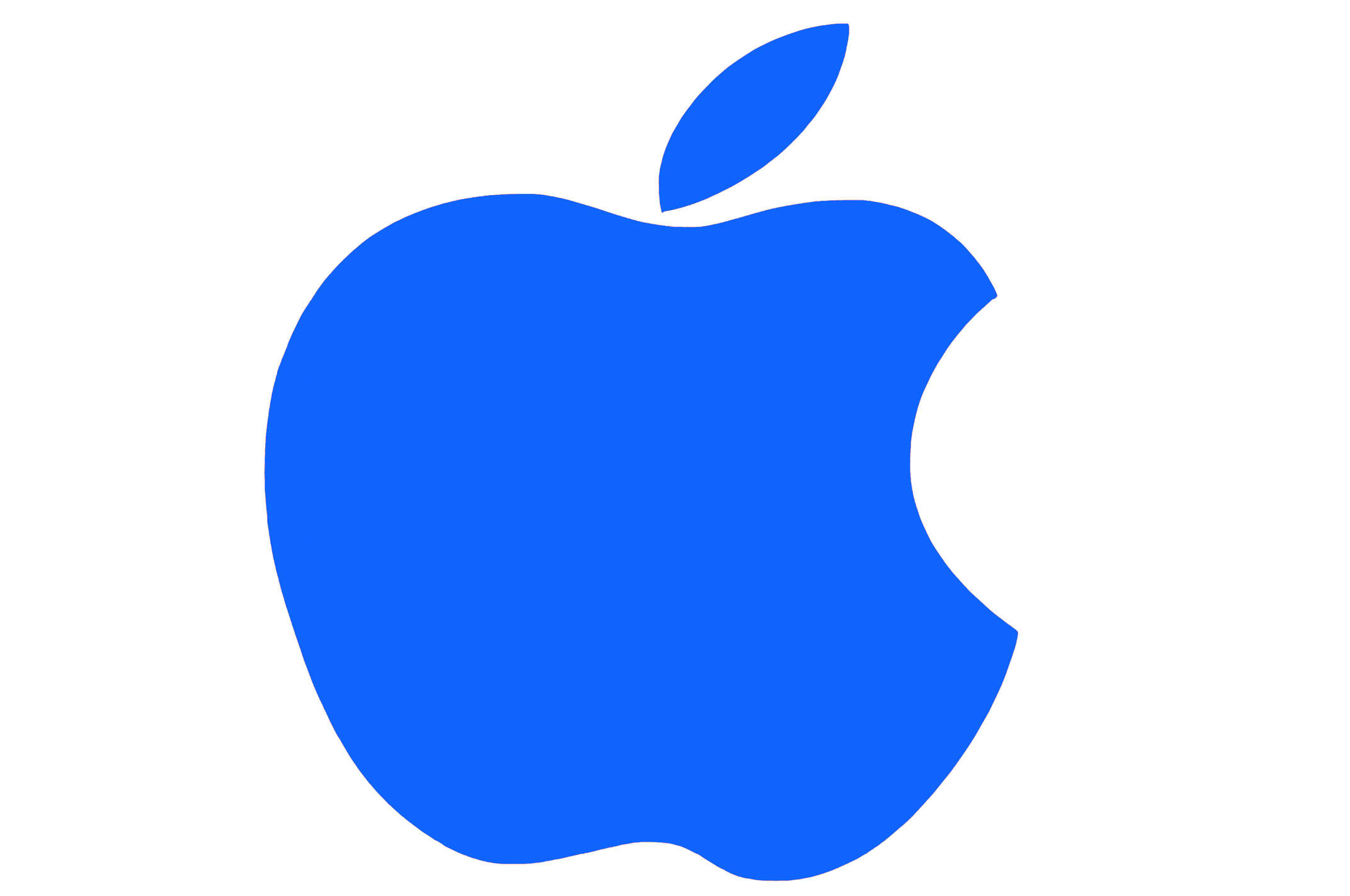 Наклейка логотип APPLE (14х12, синяя) (#0467)