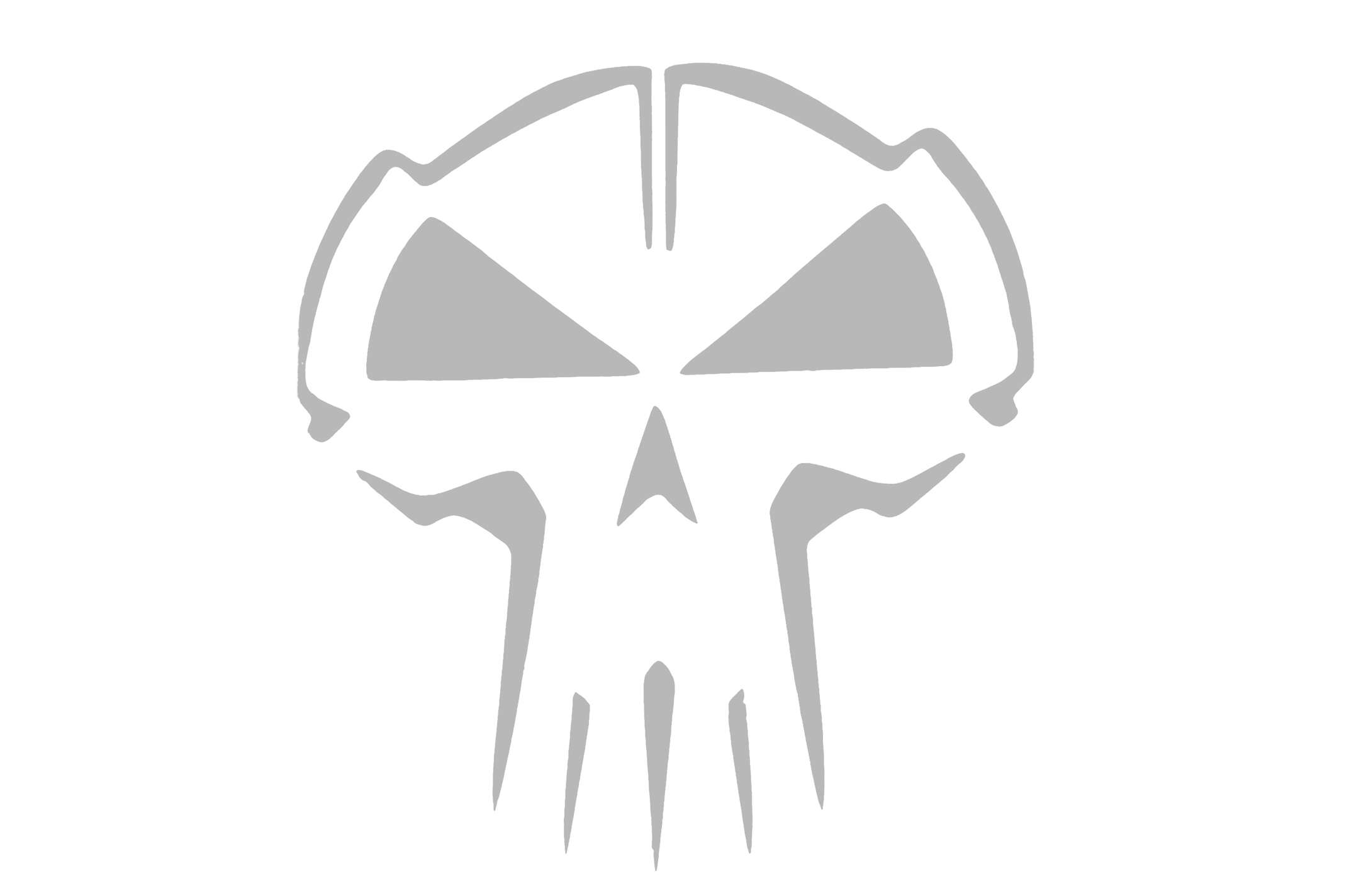 Наклейка декор SKULL (10x10см, серая) (#HQ5G)