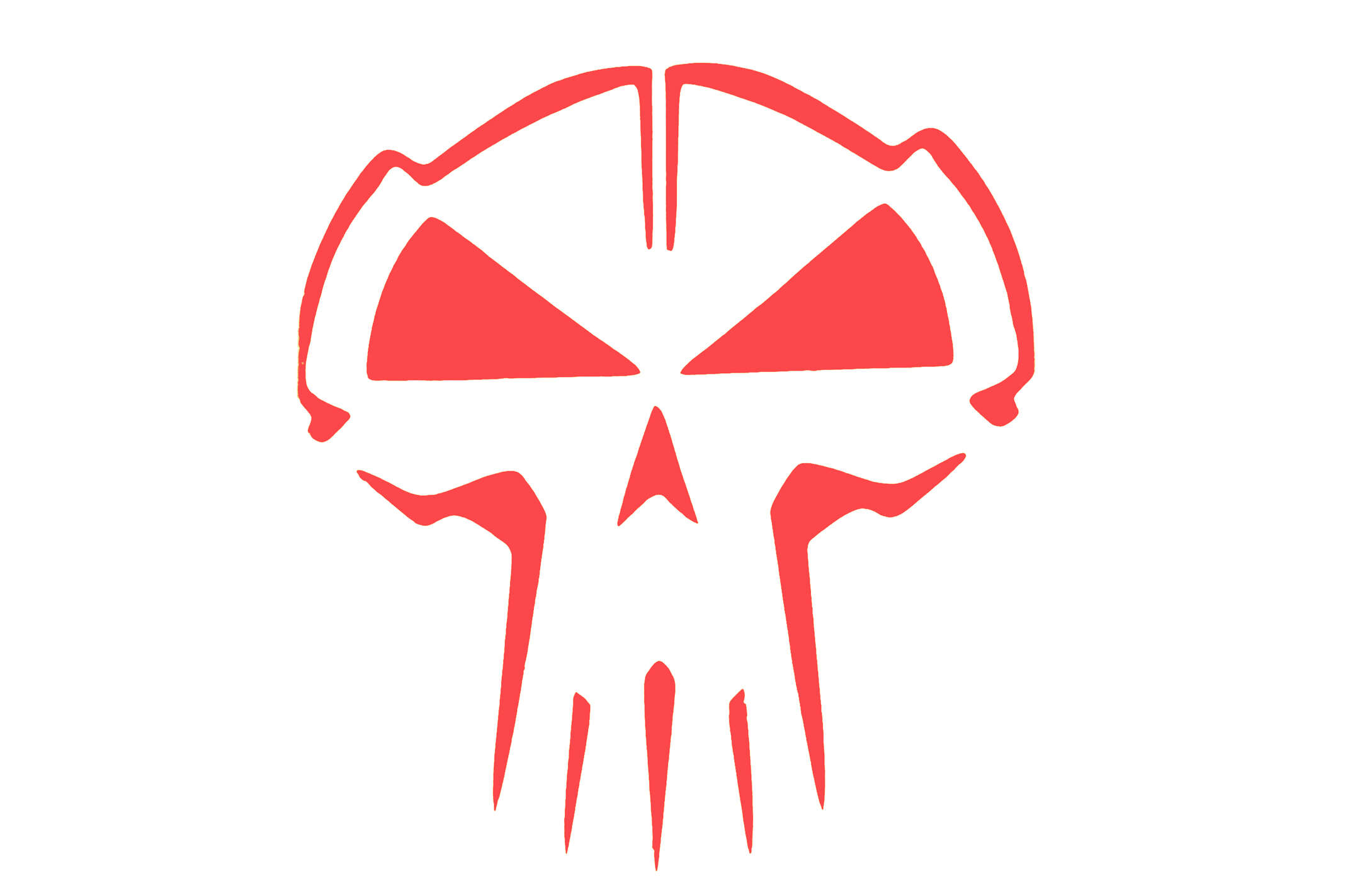Наклейка декор SKULL (10x10см, красная) (#HQ5R)
