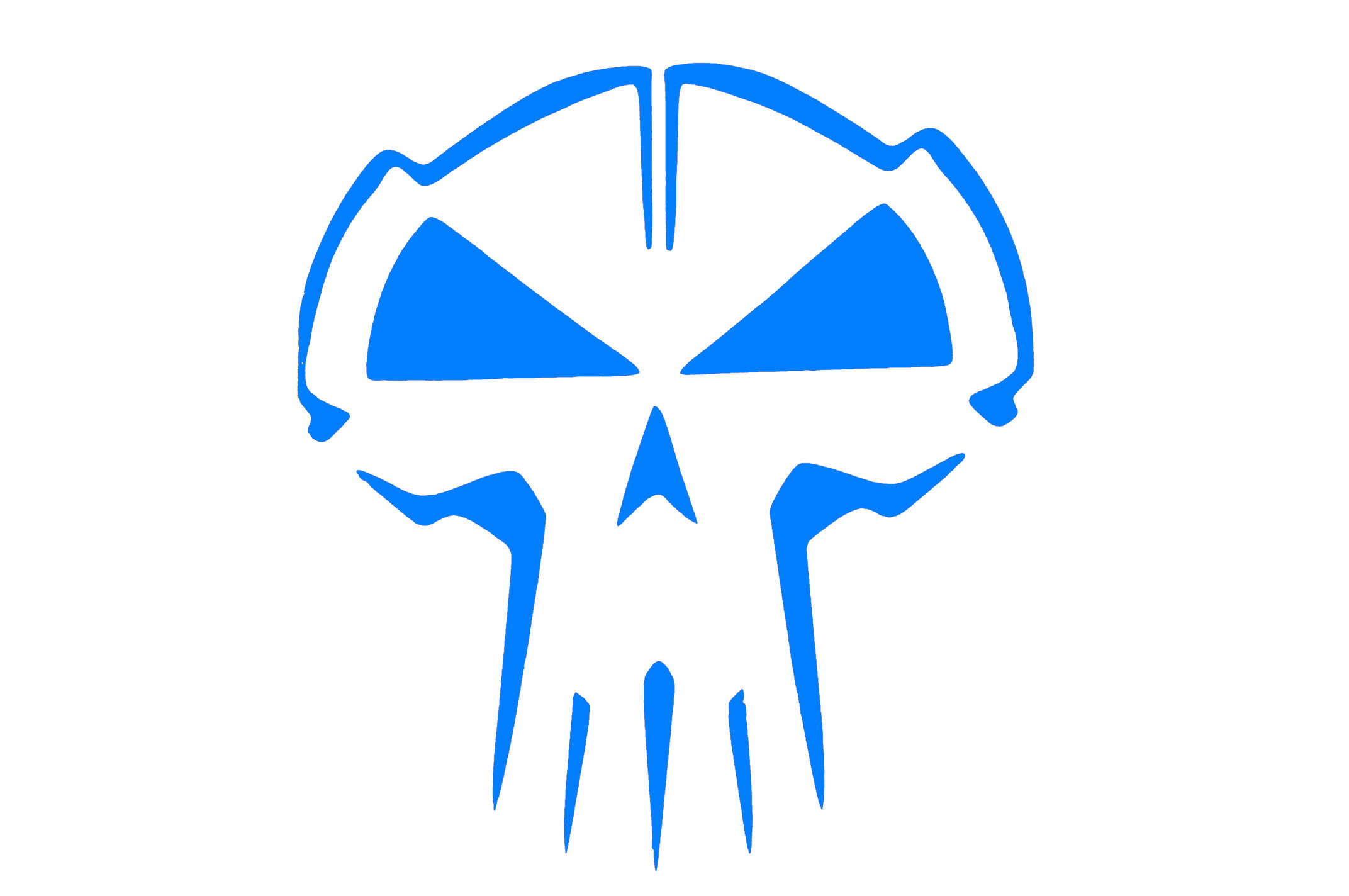 Наклейка декор SKULL (10x10см, синяя) (#HQ5B)
