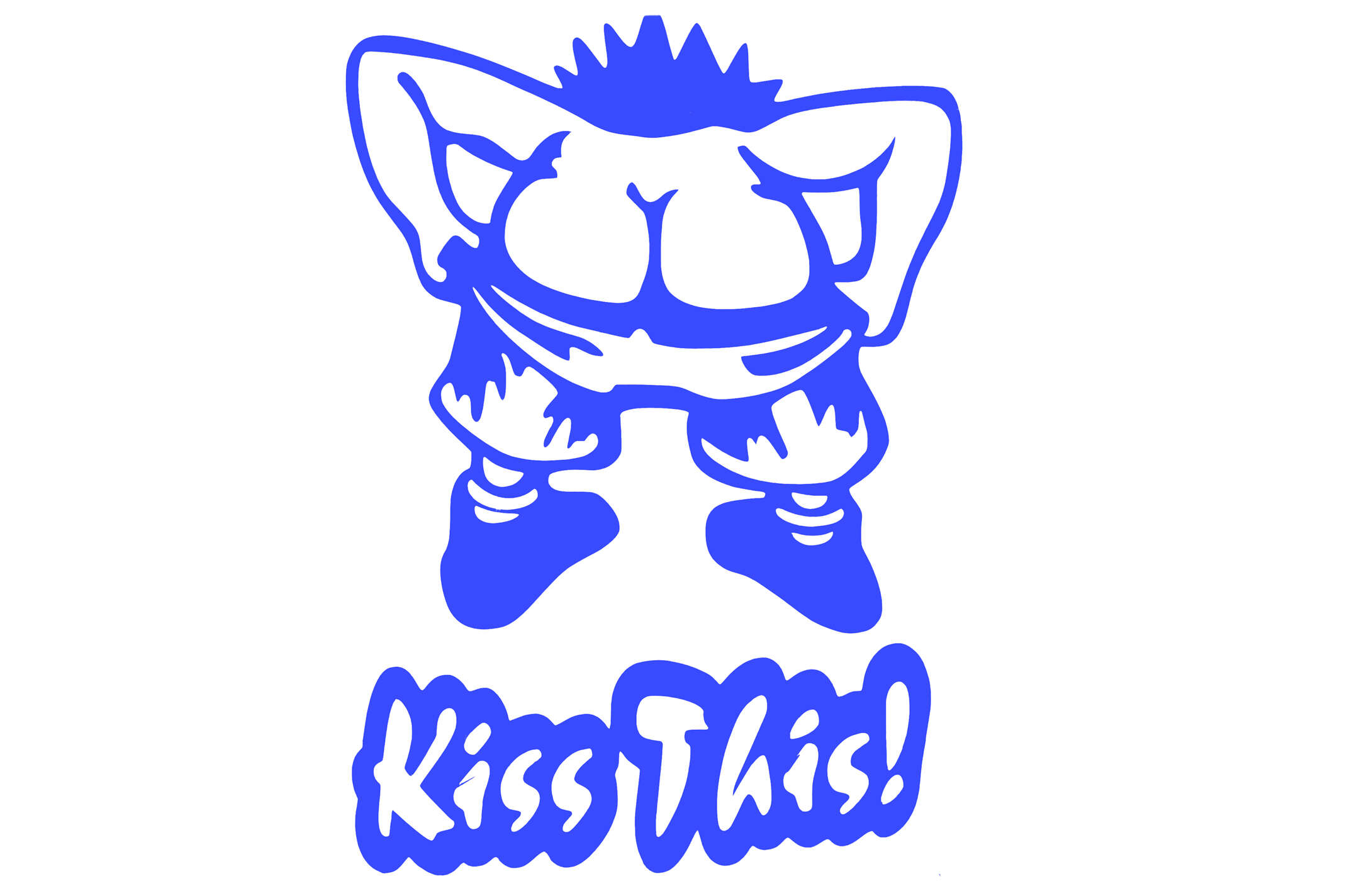 Наклейка декор KISS THIS (21х15см, синяя) (#0656)