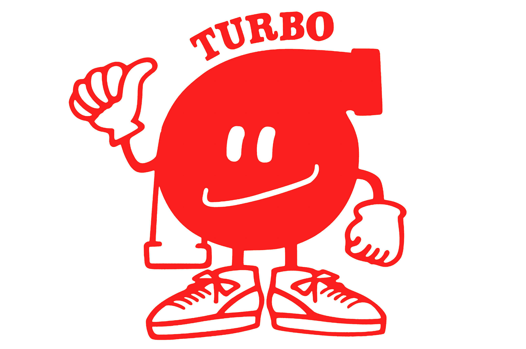 Наклейка декор TURBO (16x16см, красная) (#0309)