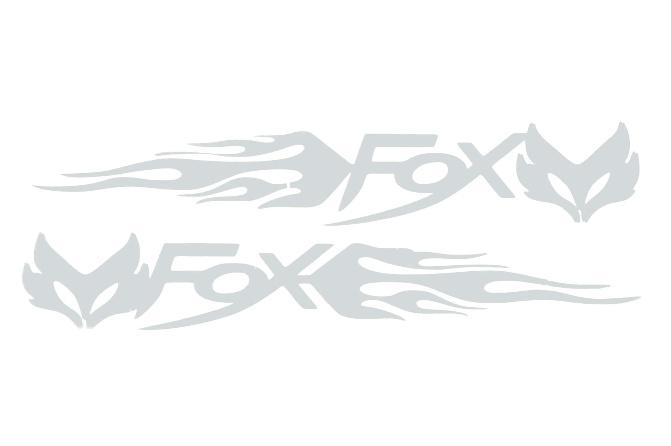 Наклейка логотип FOX (20x5см, желтая, 2шт) (#049)