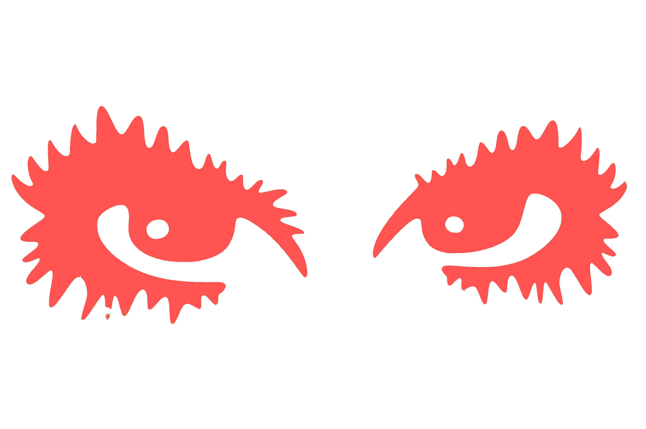 Наклейка декор EYES (18х6см, красная) (#HQ5)