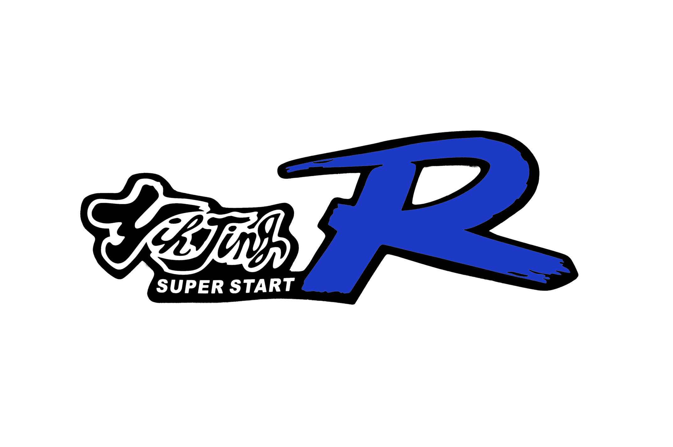 Наклейка декор SUPER START (24x8см, синяя) (#0278)