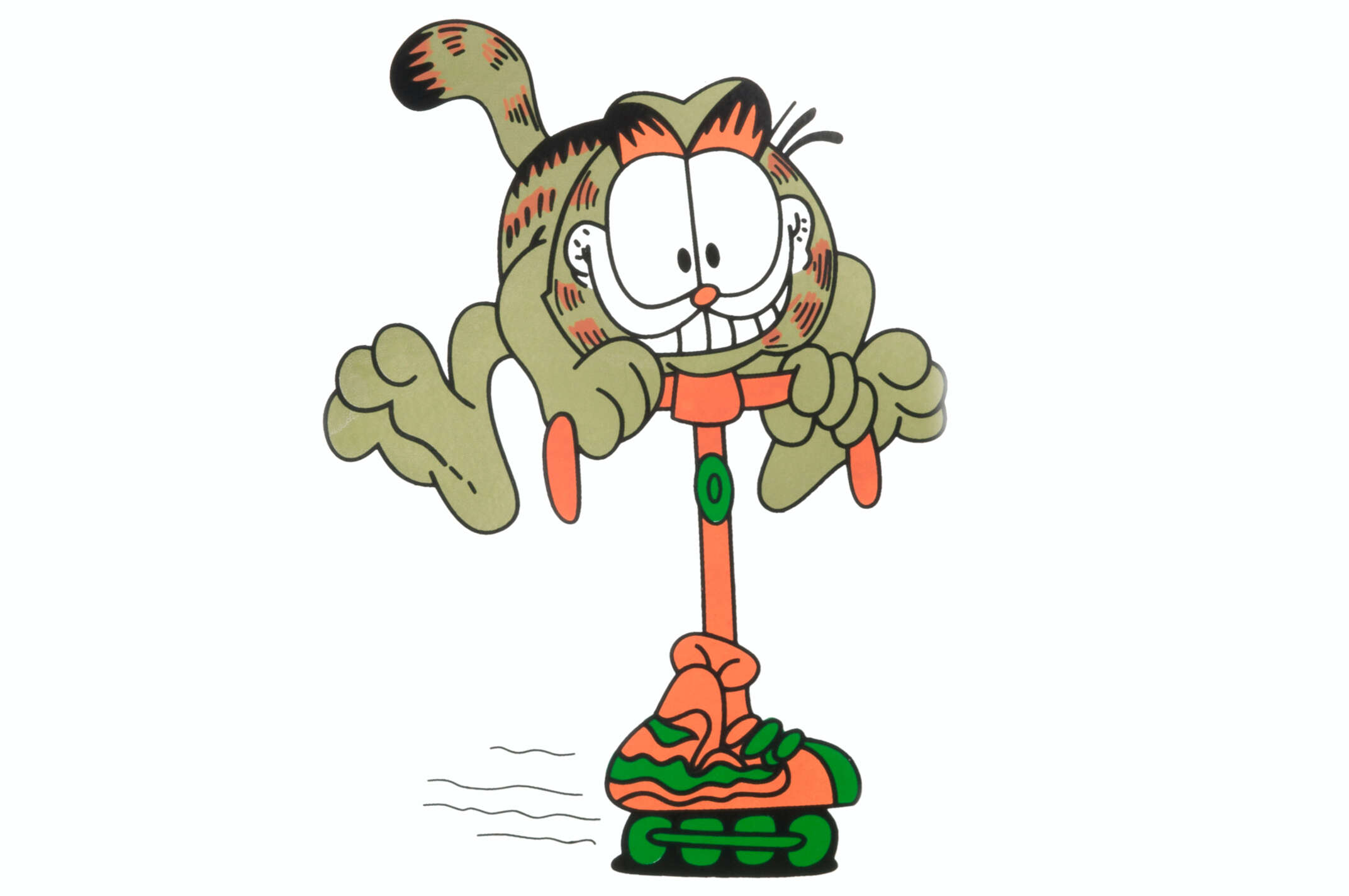 Наклейка декор CAT GARFIELD (18х14см, красная) (#0215)