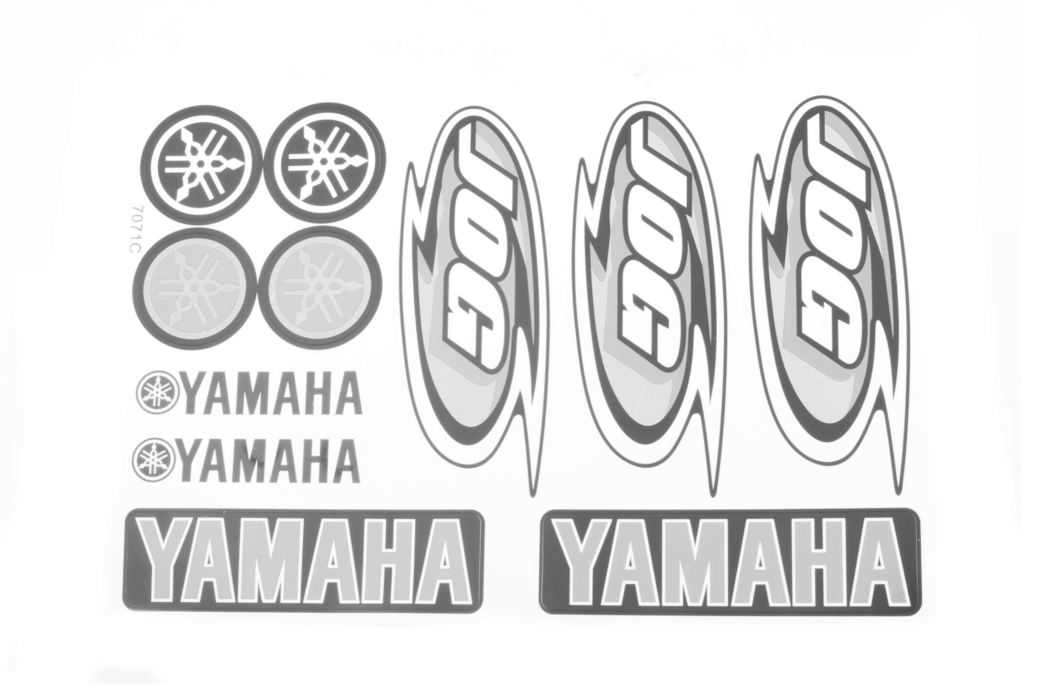 Наклейки (набор) Yamaha JOG (26х18см, 11шт, белая) (#7071C)
