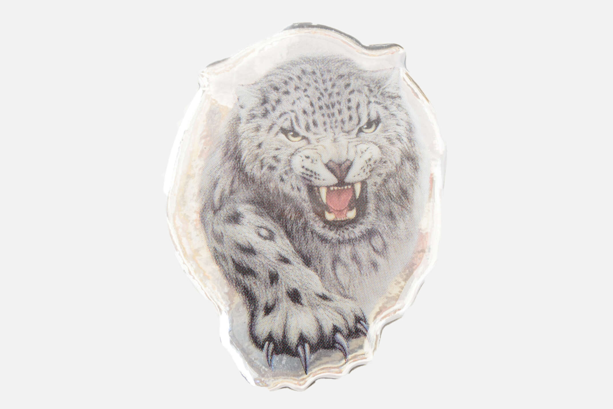 Наклейка декор SNOW LEOPARD (8,5х6,5см, силикон) (#SEA)