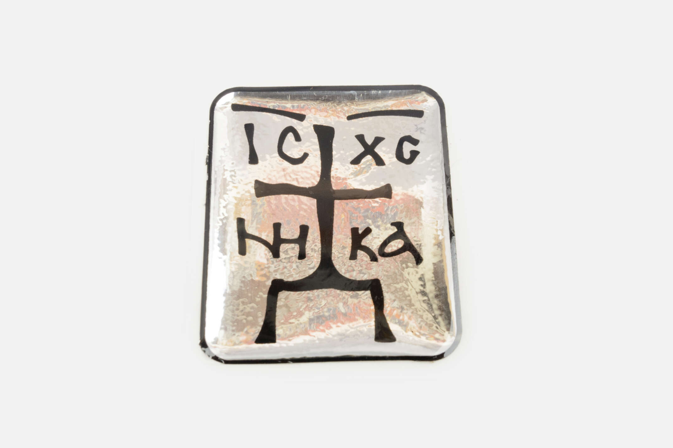 Наклейка декор IC XC NIKA (6х5см, серебро, силикон) (#1) (#SEA)