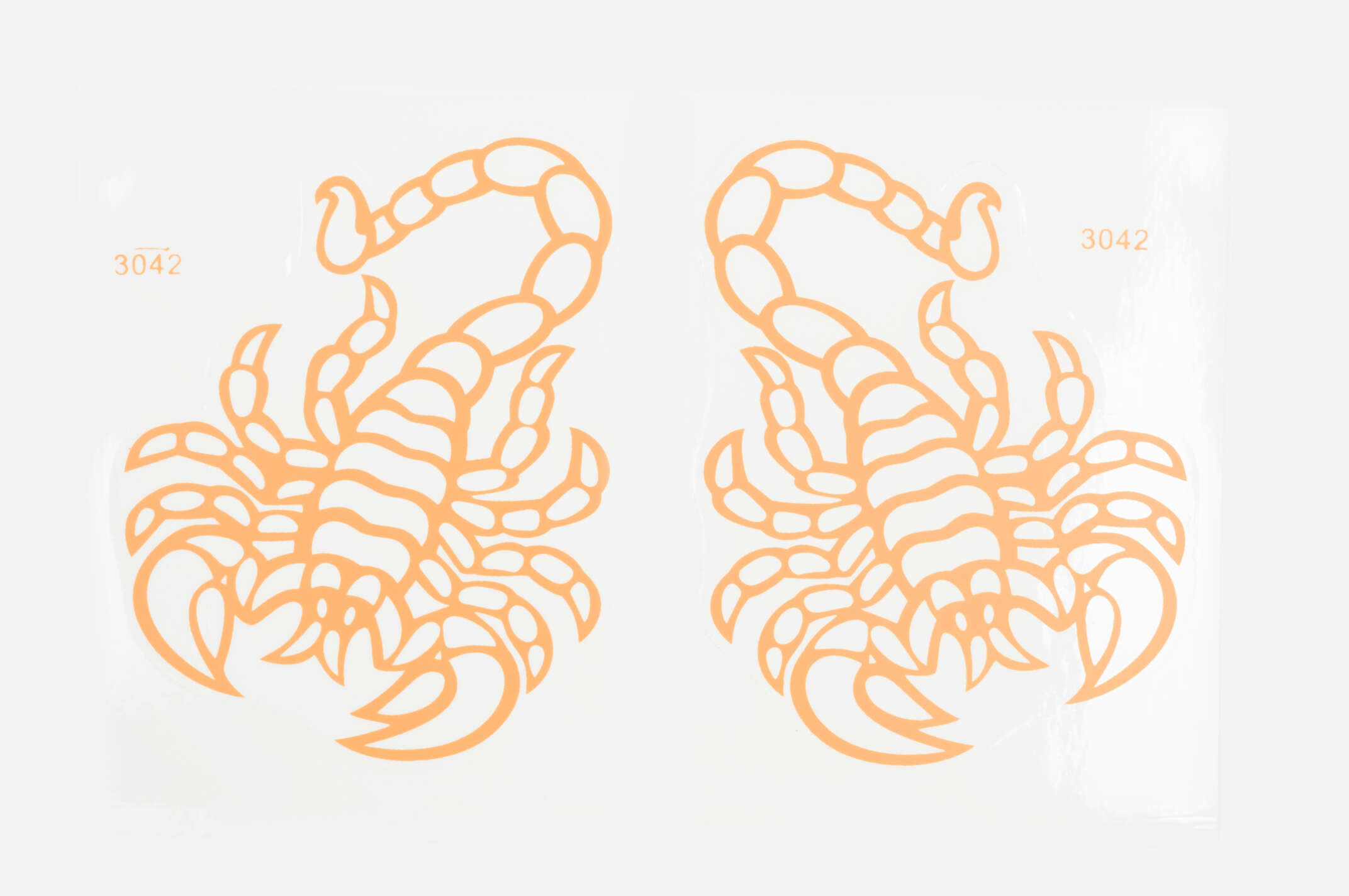 Наклейка декор SCORPION (оранжевый) (16х13см, 2шт) (#3042)