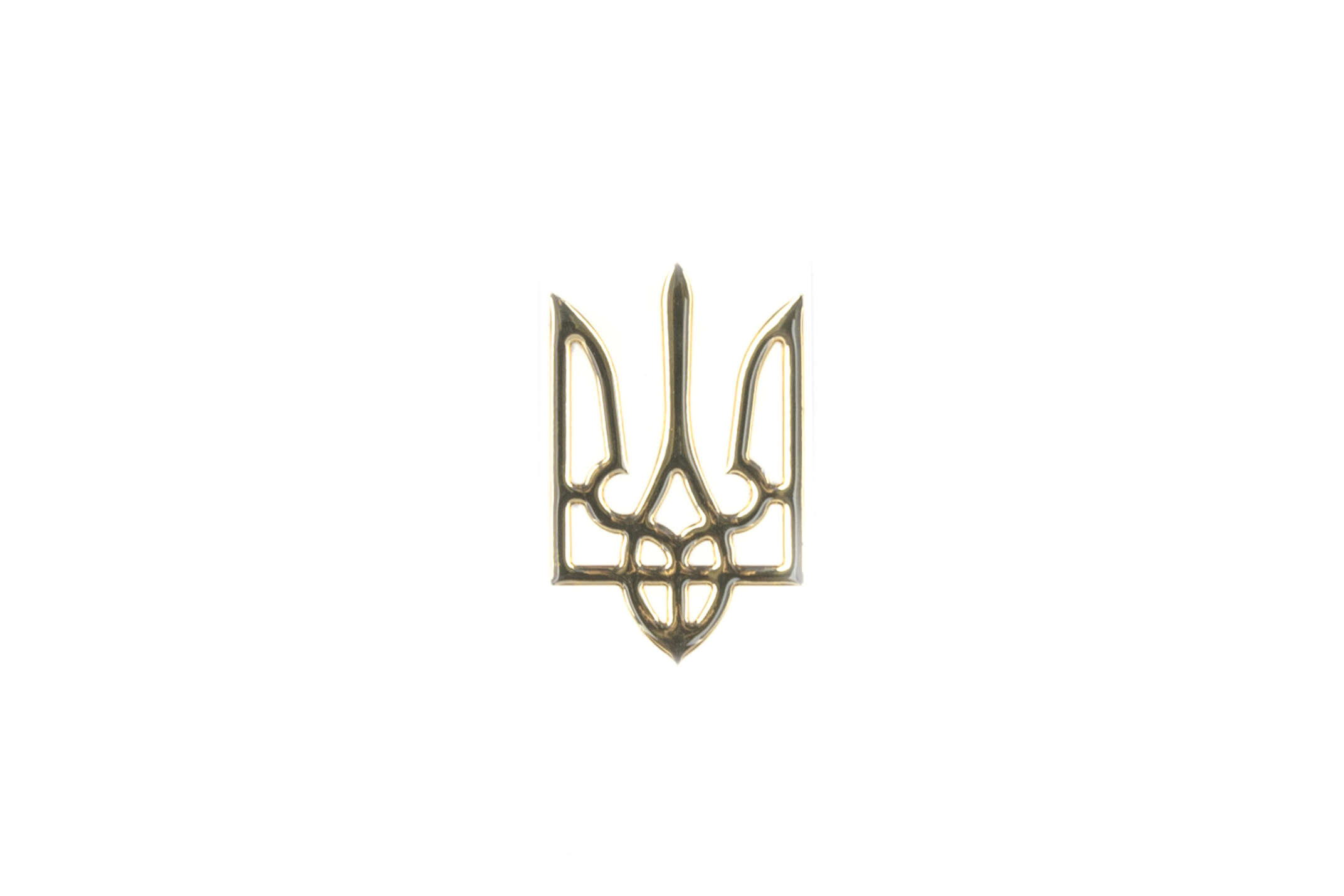 Наклейка герб Украины (8,5x5,5см, золотая, силикон) (#SEA)