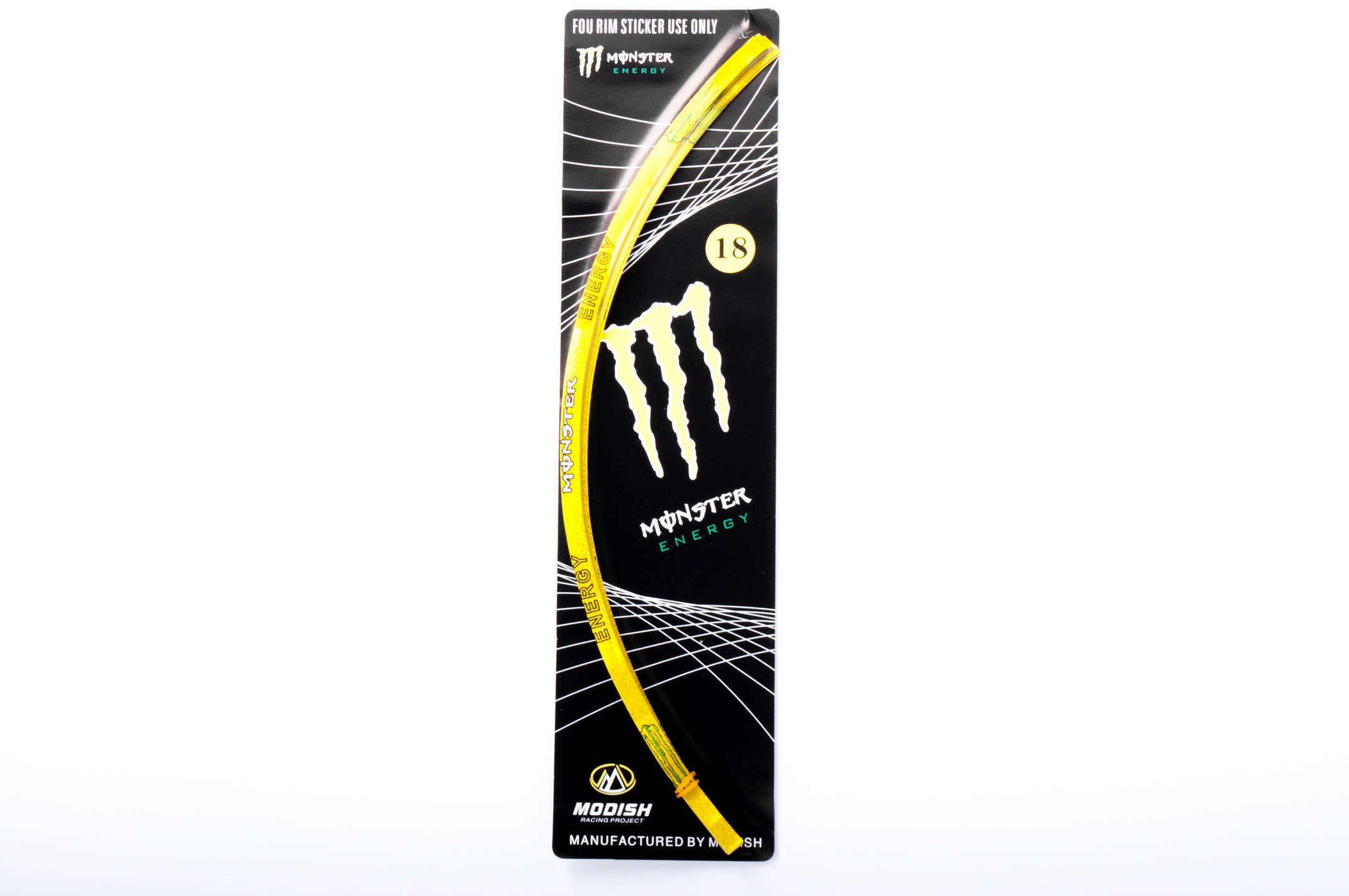 Наклейка на колесо 18 MONSTER ENERGY (желтая,светоотражающая) GJCT