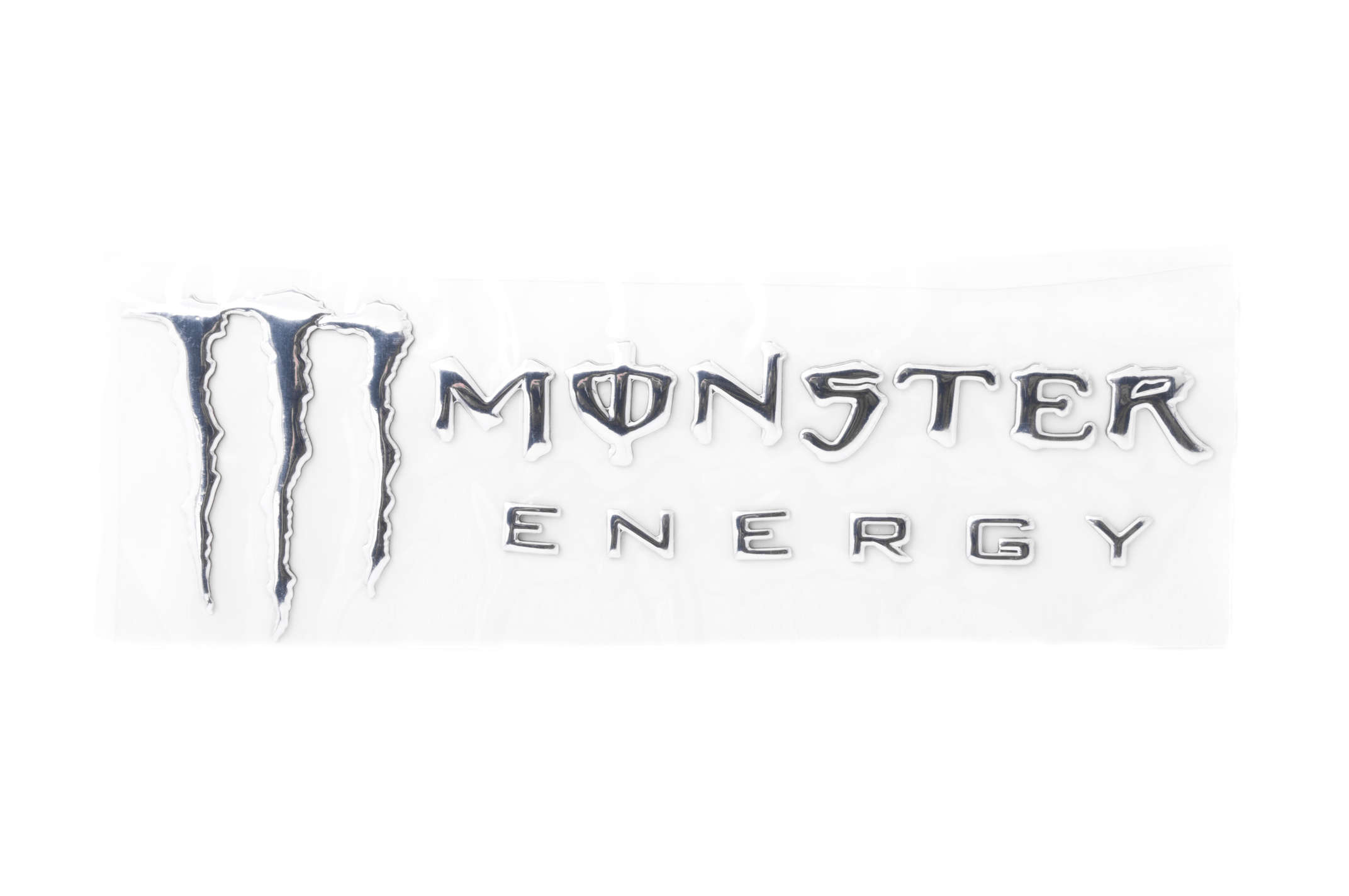 Наклейка шильдик MONSTER ENERGY (19x7см, алюминий, хром) (#4750)