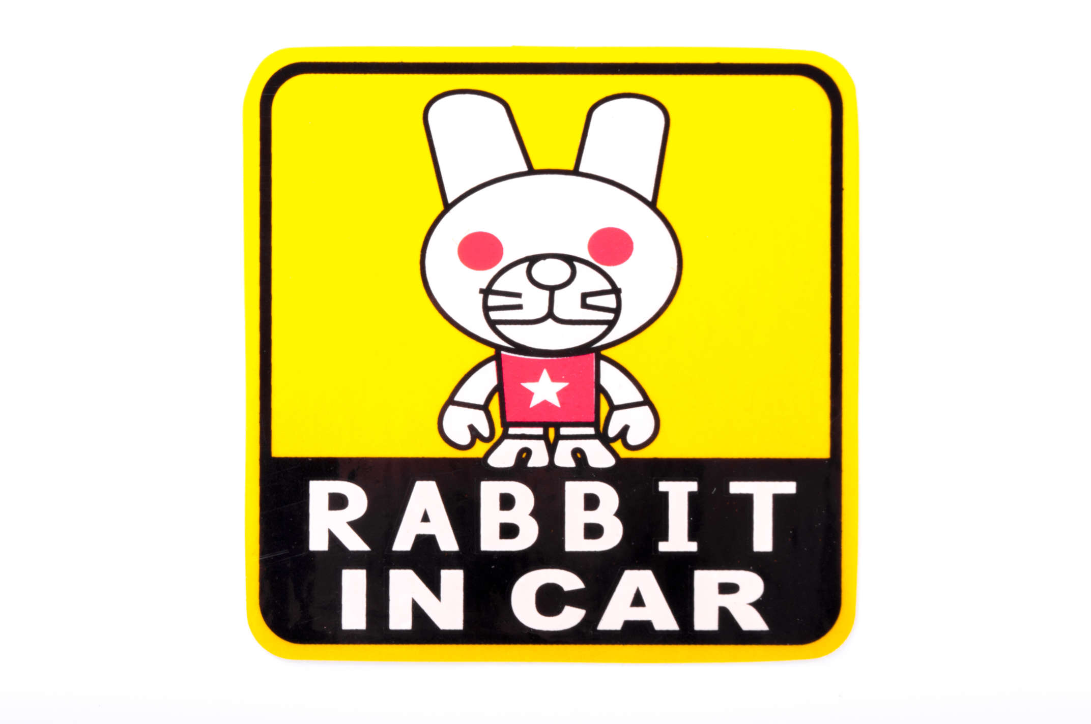 Наклейка декор RABBIT IN CAR (11x11см) (#3470)