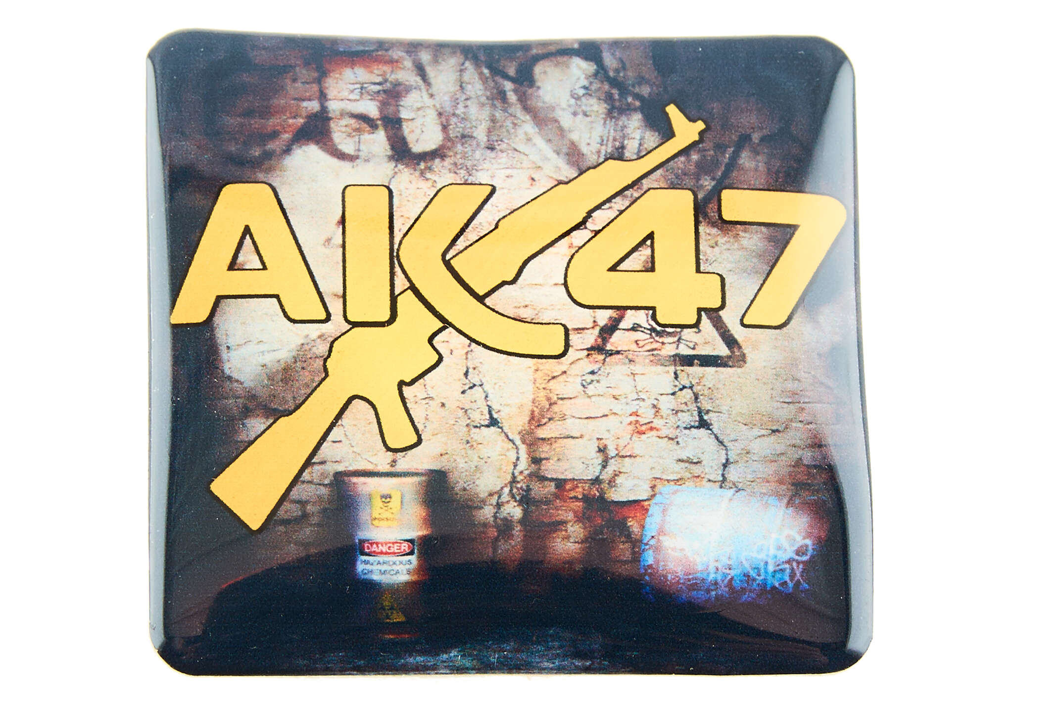 Наклейка логотип AK47 (8x8см, силикон) (#SEA1)