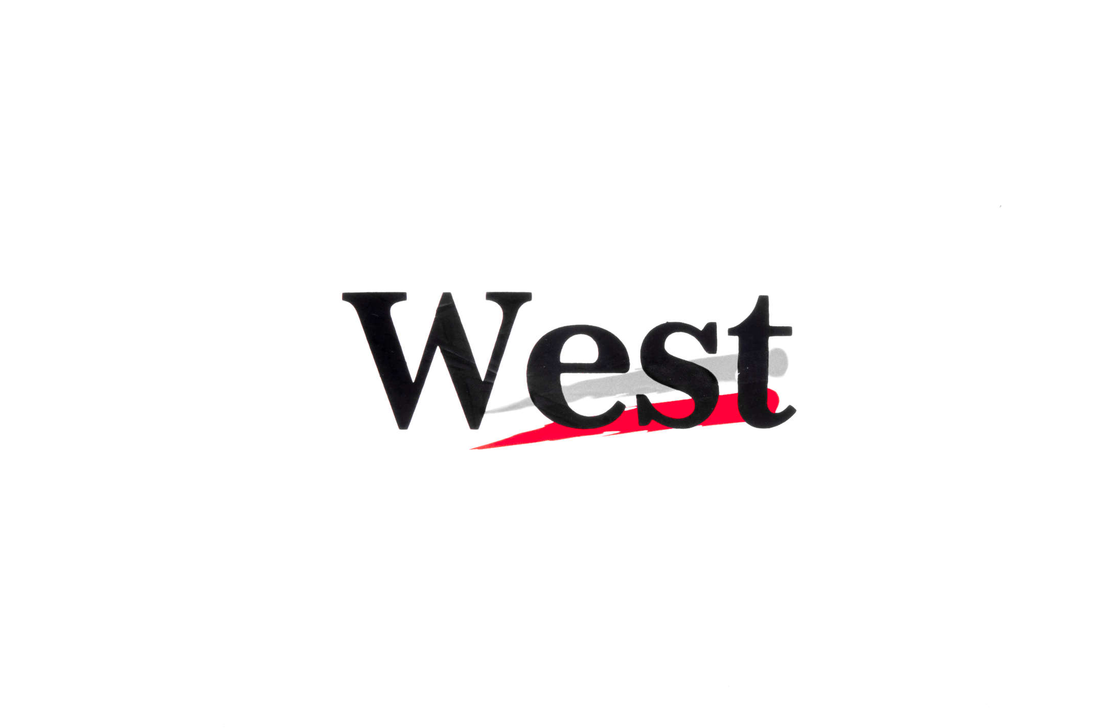 Наклейка логотип WEST (10x5см, круглые) (#3047)