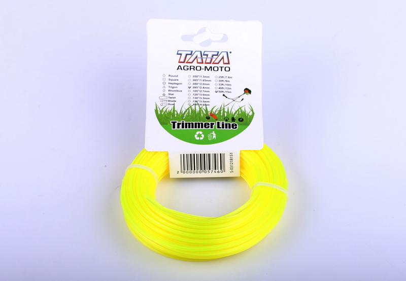 Леска мотокосы Ø2,4mm, 15 метров (звезда, зеленая) AMG