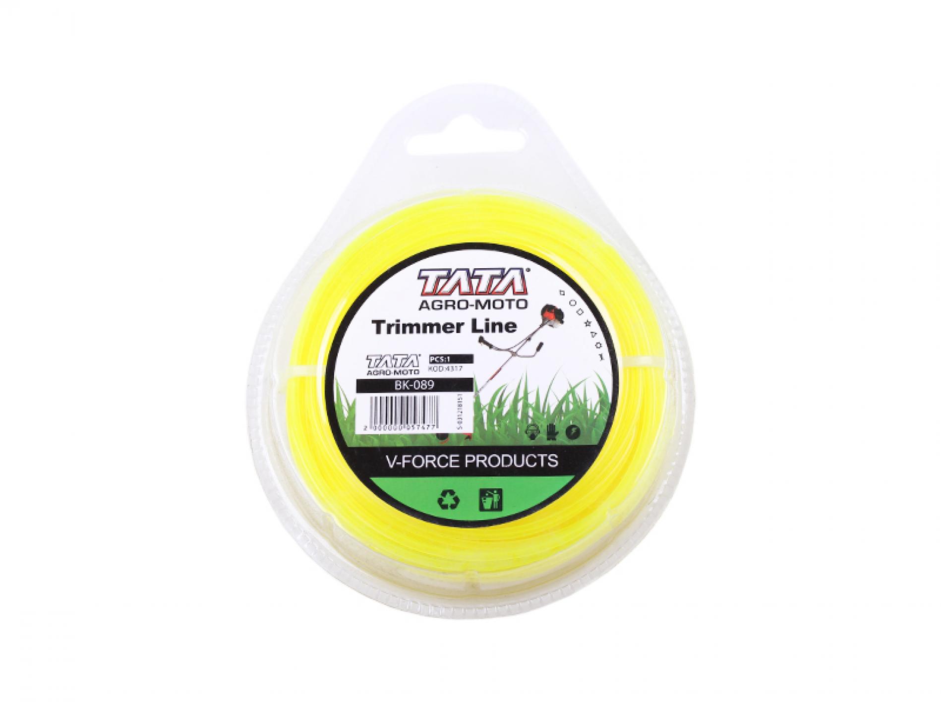 Леска мотокосы Ø2,4mm, 15 метров (круглая, оранжевая) AMG