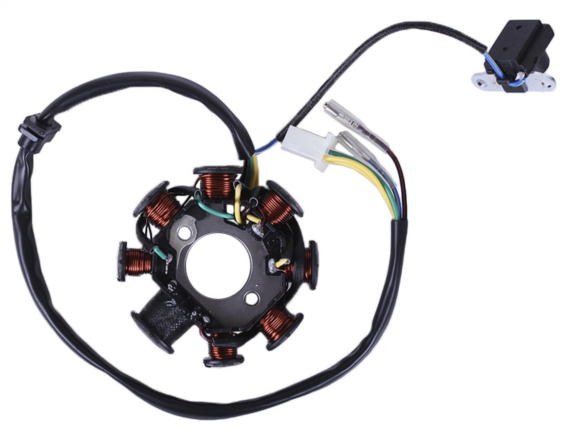 Статор генератора 4T GY6 125/150 (7+1 катушек) AMG-2