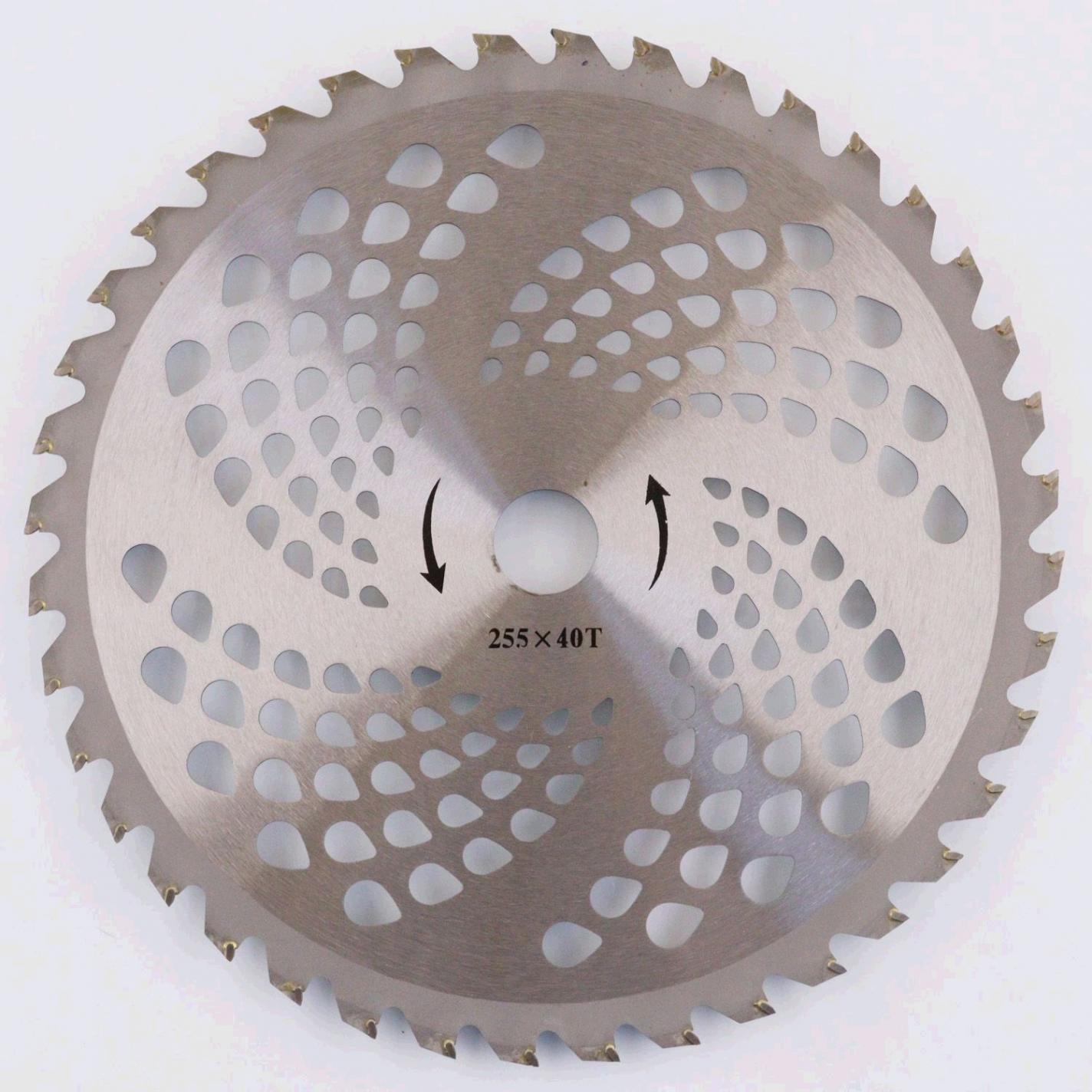Нож мотокосы 40T (Ø255/25.4 mm) (победитовые зубья) (серебро) SVET
