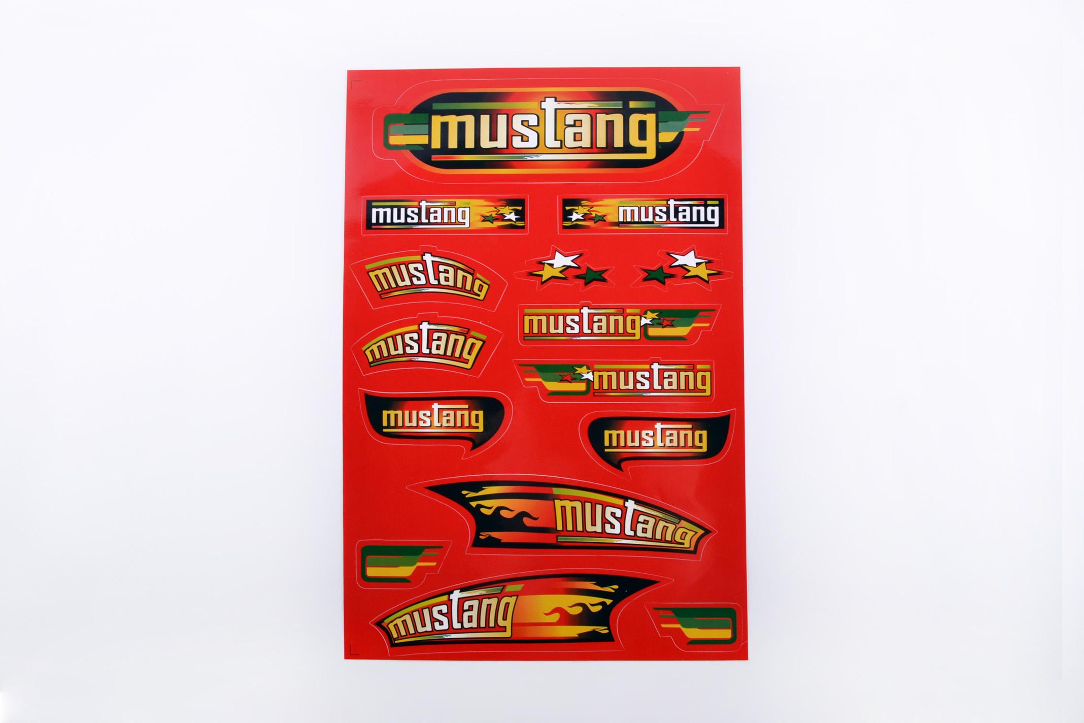 Наклейки (набор) MUSTANG (33х22см, красные) EVO
