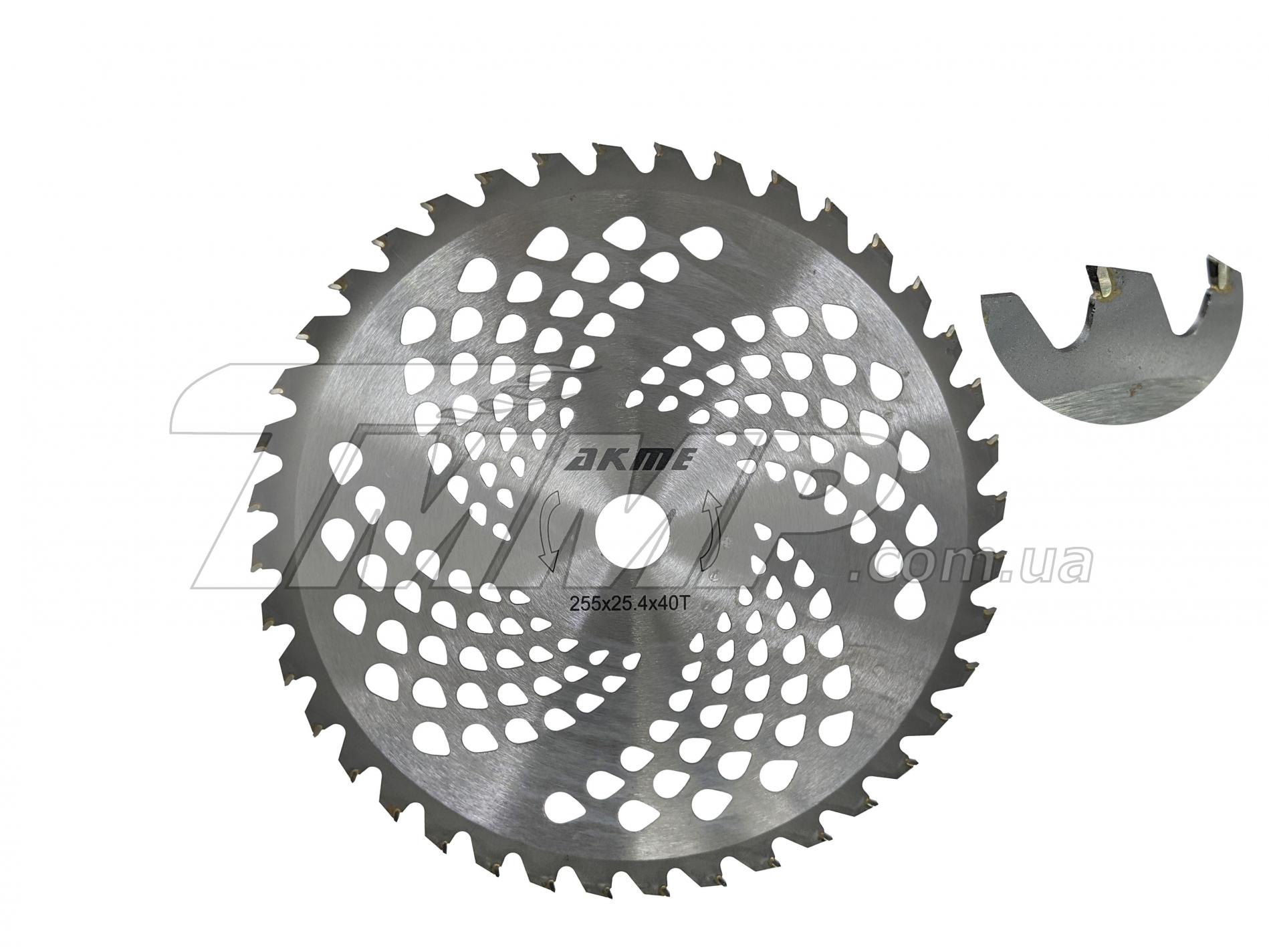 Нож мотокосы 40T (Ø255/25.4 mm) (победитовые зубья) EVO