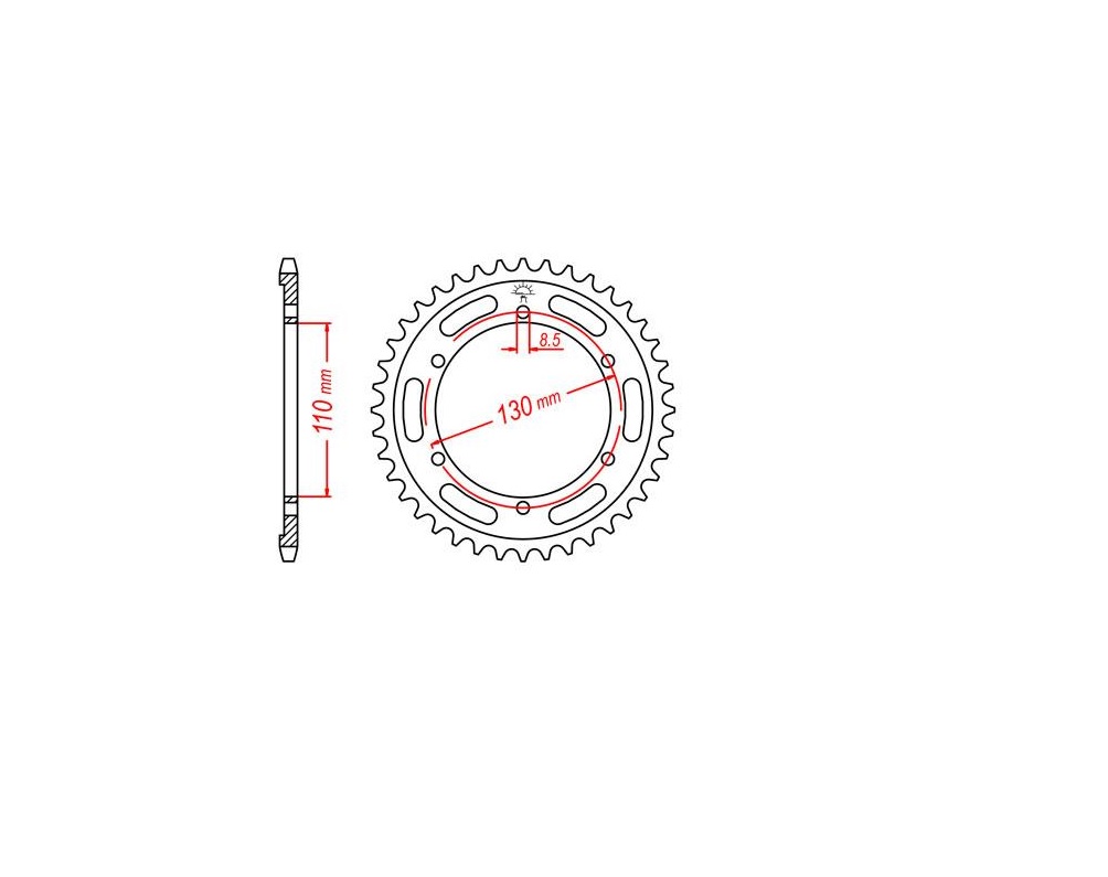 Звезда трансмиссии (задняя) LIFAN 520-41T (PCD=6*130mm, HUB=110mm, Pilot Hole dia=10,5mm) ST-2