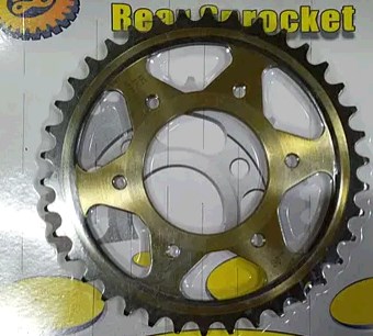 Звезда трансмиссии (задняя) V250 R1 SPORT 520x38T (PCD=6*105mm, HUB=76mm, Pilot Hole dia=8mm) SFR Polish GoldBlack ST