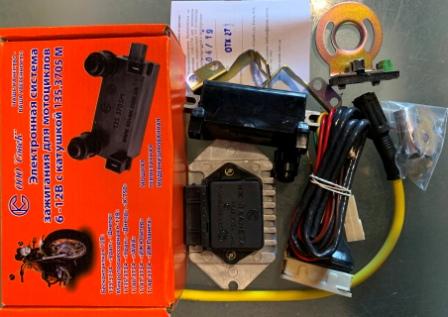 Зажигание электронное ИЖ ПЛАНЕТА (6V/12V) с катушкой , силиконовыми бронепроводами и надсвечникоми СОВЕК VDK-3