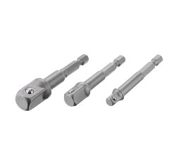 Набор переходник с Hex 1/4 на квадрат 1/4, 3/8, 1/2 под шуруповерт, CR-V INTERTOOL