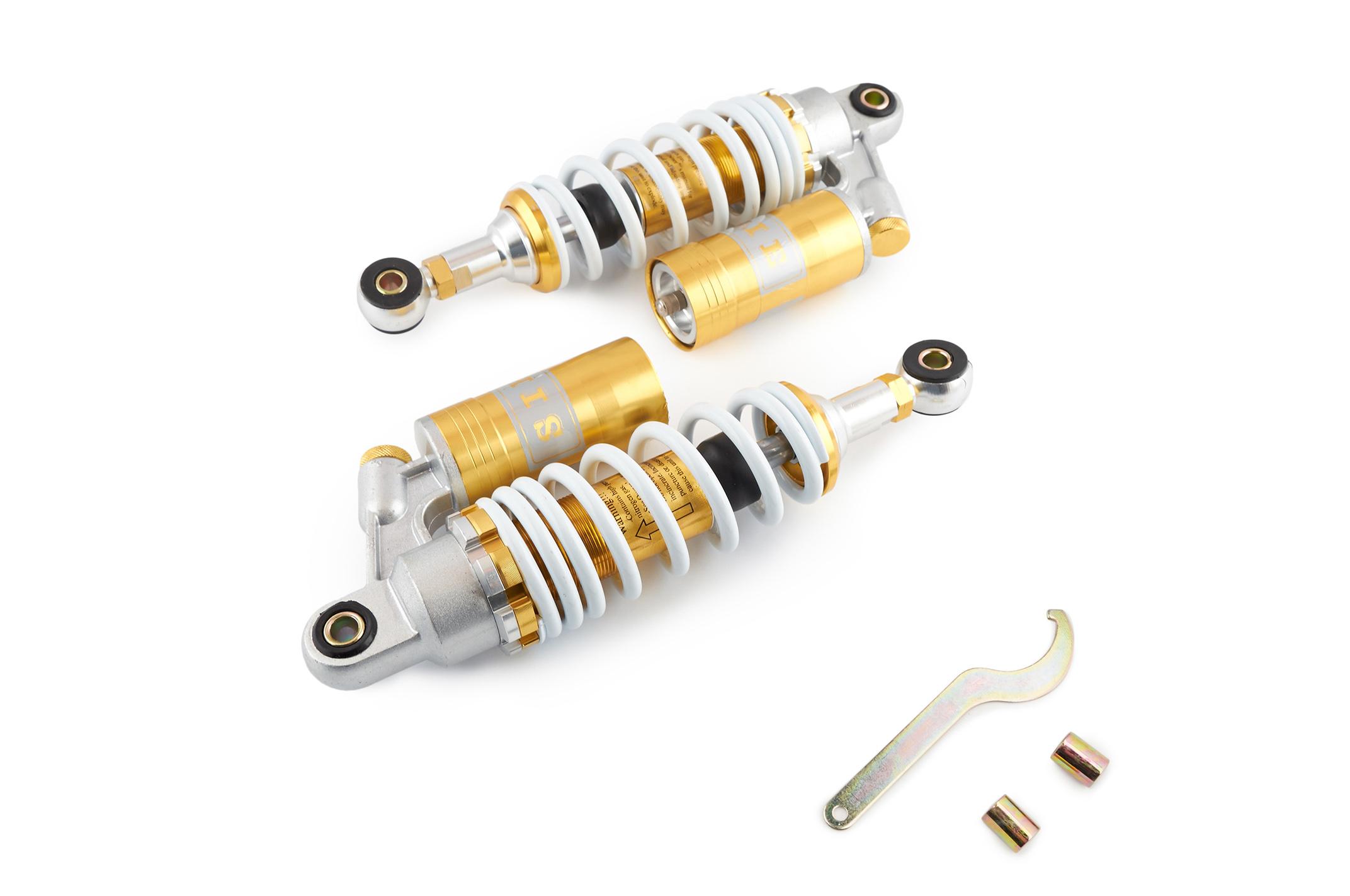 Амортизаторы (пара) GY6, DIO ZX 260mm, газомасляные (белые) KOMATCU