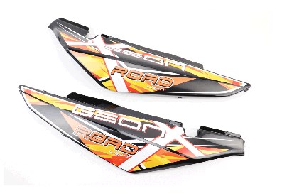 Пластик X-Road Light 200-250 задний боковой черный пара с оранжевым рисунком KS
