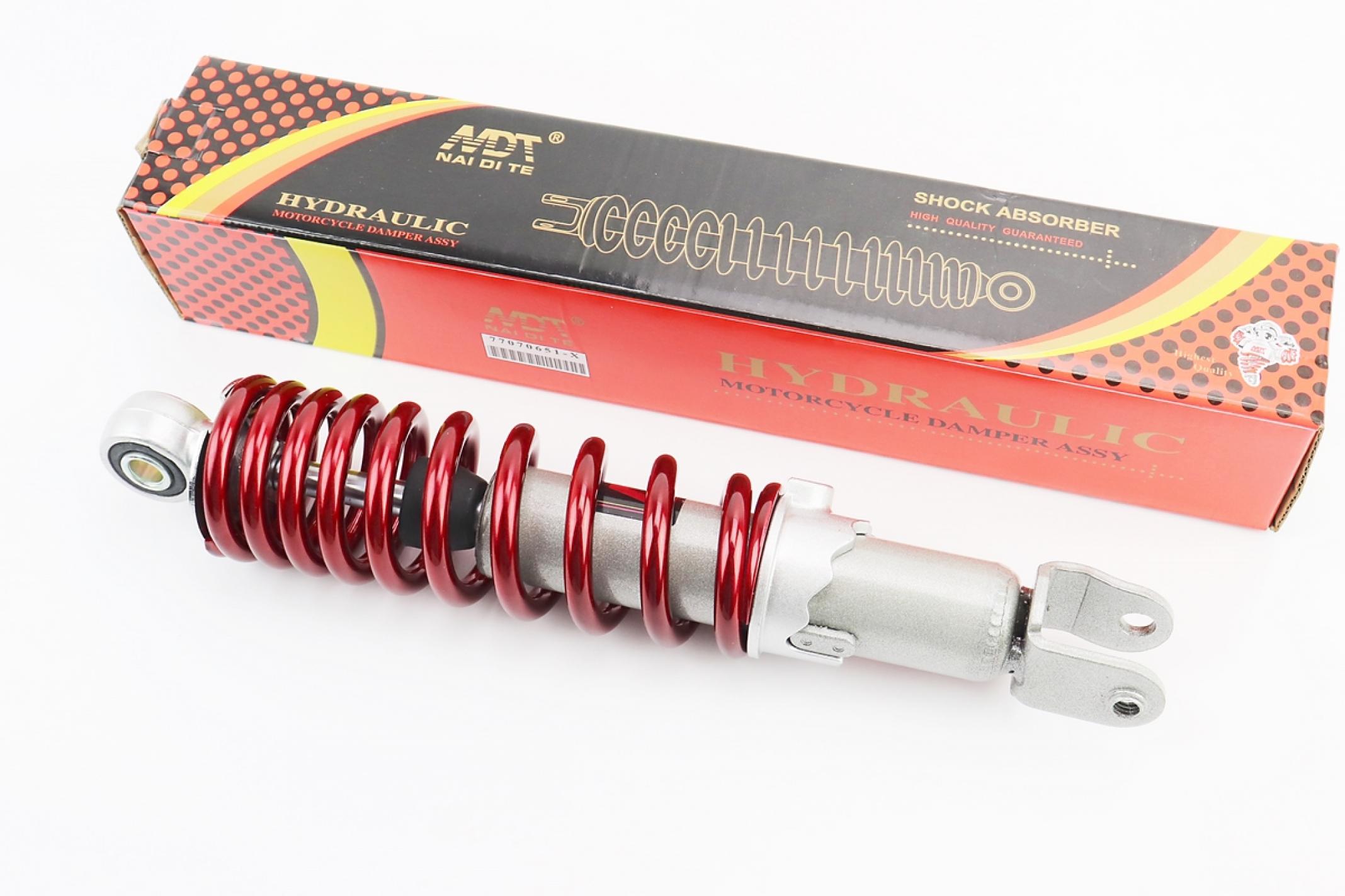 Амортизатор GY6, DIO, LEAD 280mm, регулируемый (красный) KS