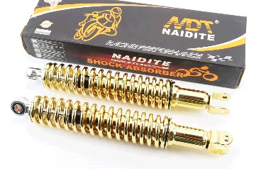 Амортизаторы (пара) GY6, DIO ZX 335mm, регулируемые (золотистые) KS