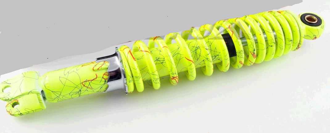 Амортизатор GY6, DIO ZX, LEAD 320mm, регулируемый (лимонный +паутина) KS