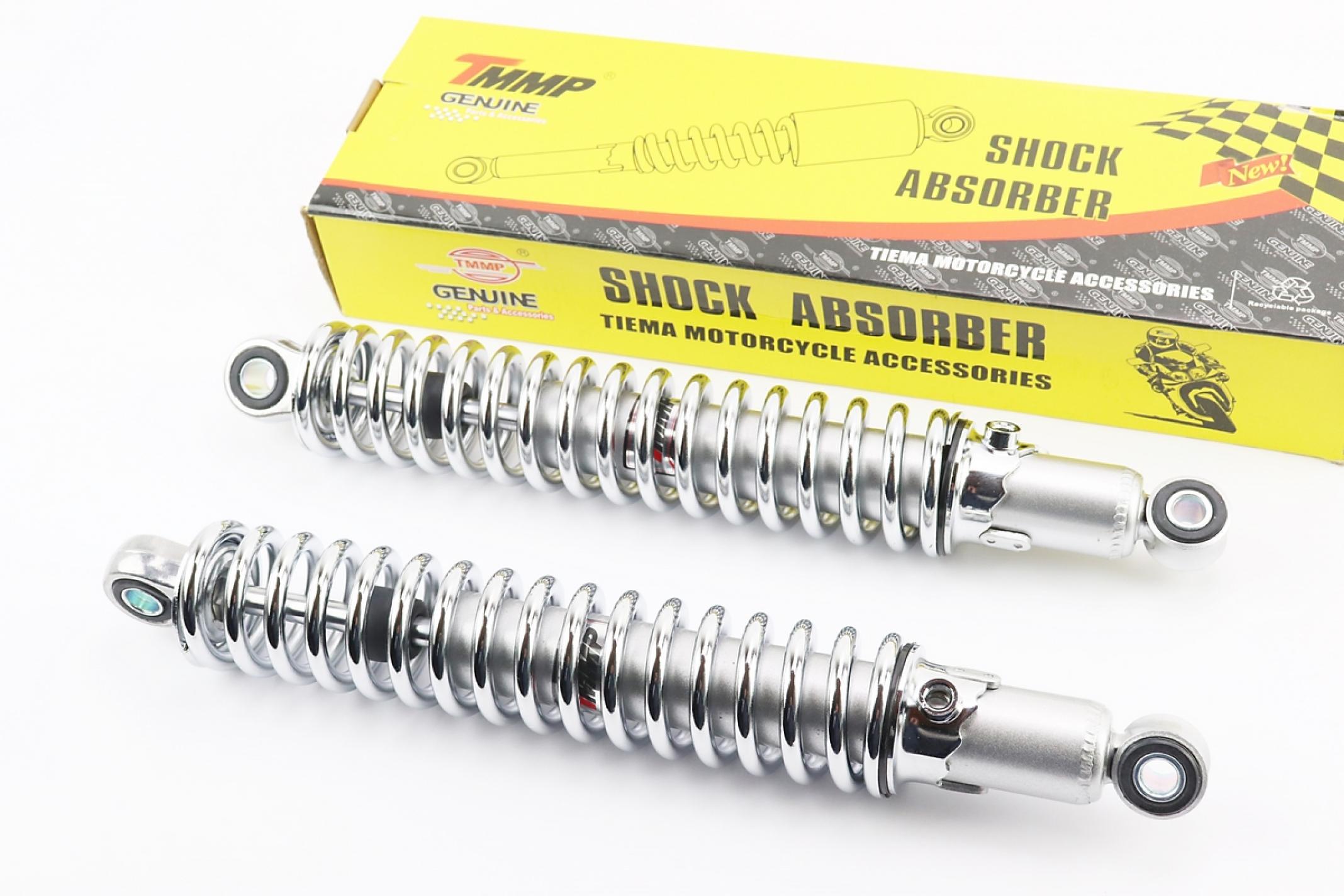Амортизаторы (пара) МИНСК 345mm, регулируемые (хром) d50mm (втулка 12mm/втулка 10mm) KS