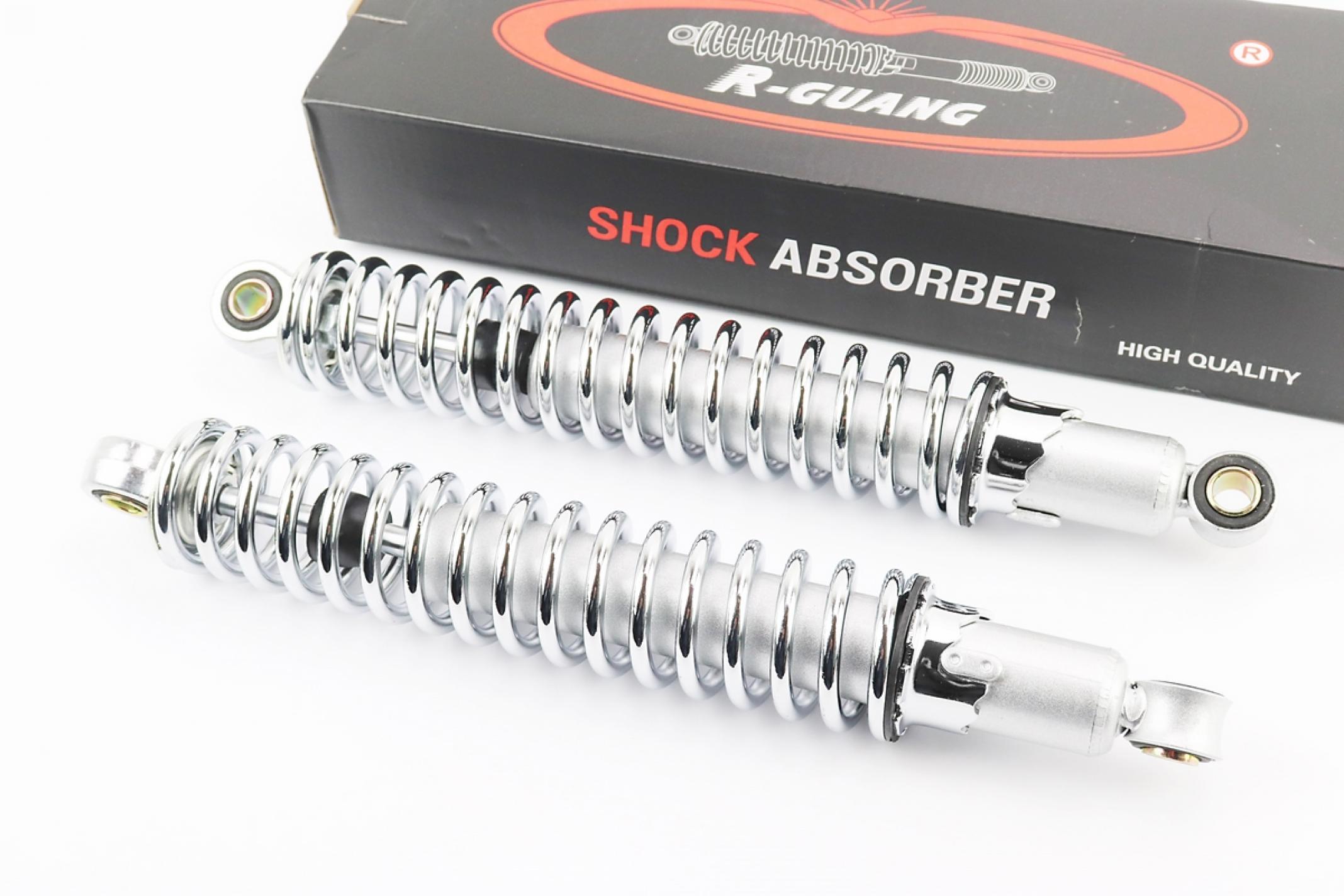 Амортизаторы (пара) МИНСК 340mm, регулируемые (хром) d50mm (втулка 12mm/втулка 12mm) KS
