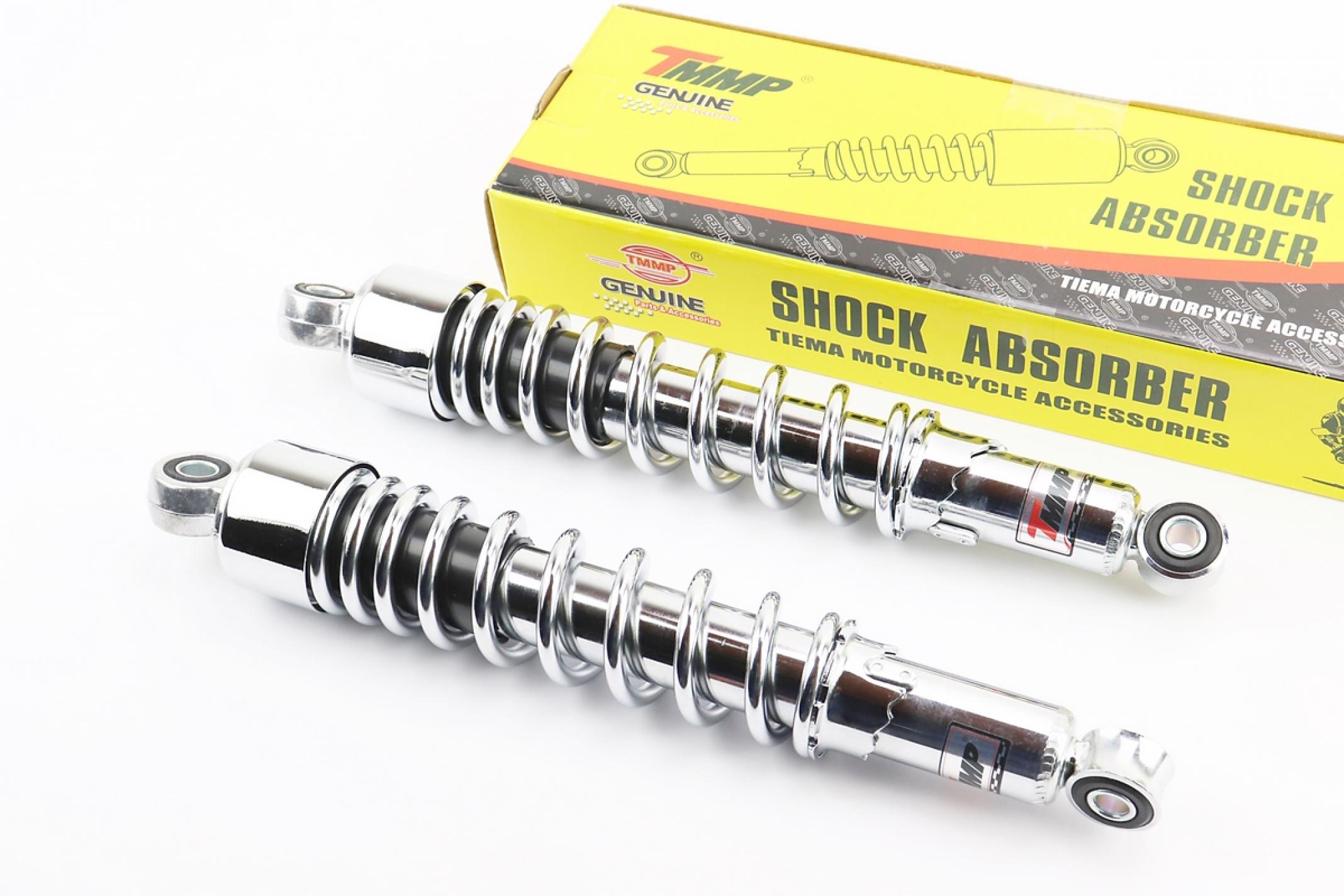 Амортизаторы (пара) ЯВА 330mm, регулируемые (хром) d52mm (втулка 12mm/втулка 10mm) KS