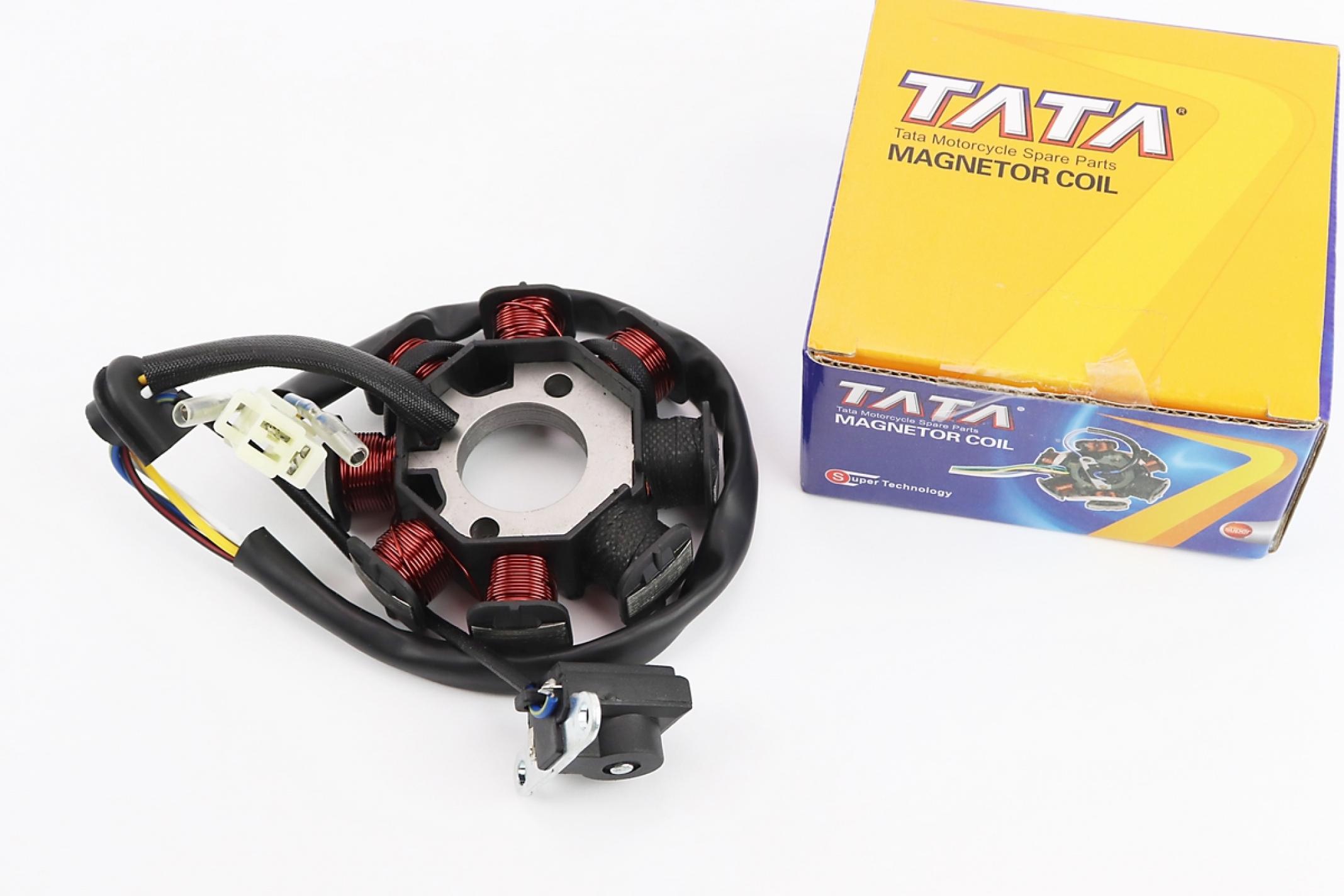 Статор генератора 4T GY6 50 (6+2 катушек, 4 контакта) KS