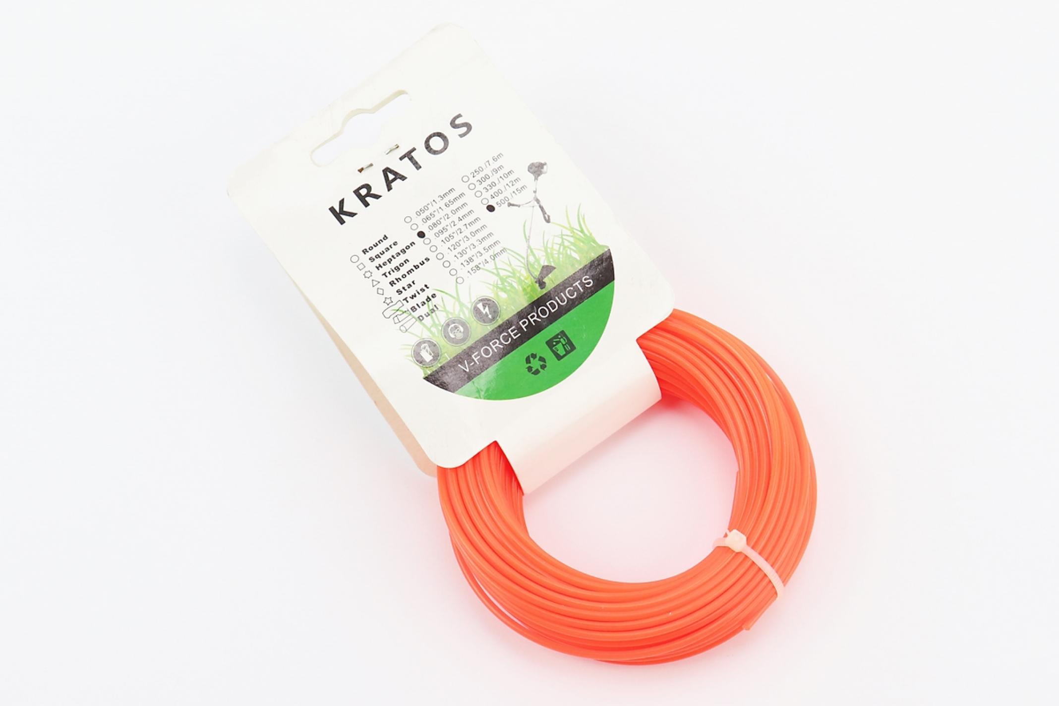 Леска мотокосы Ø2,0mm, 15 метров (круглая, красная) KS-2