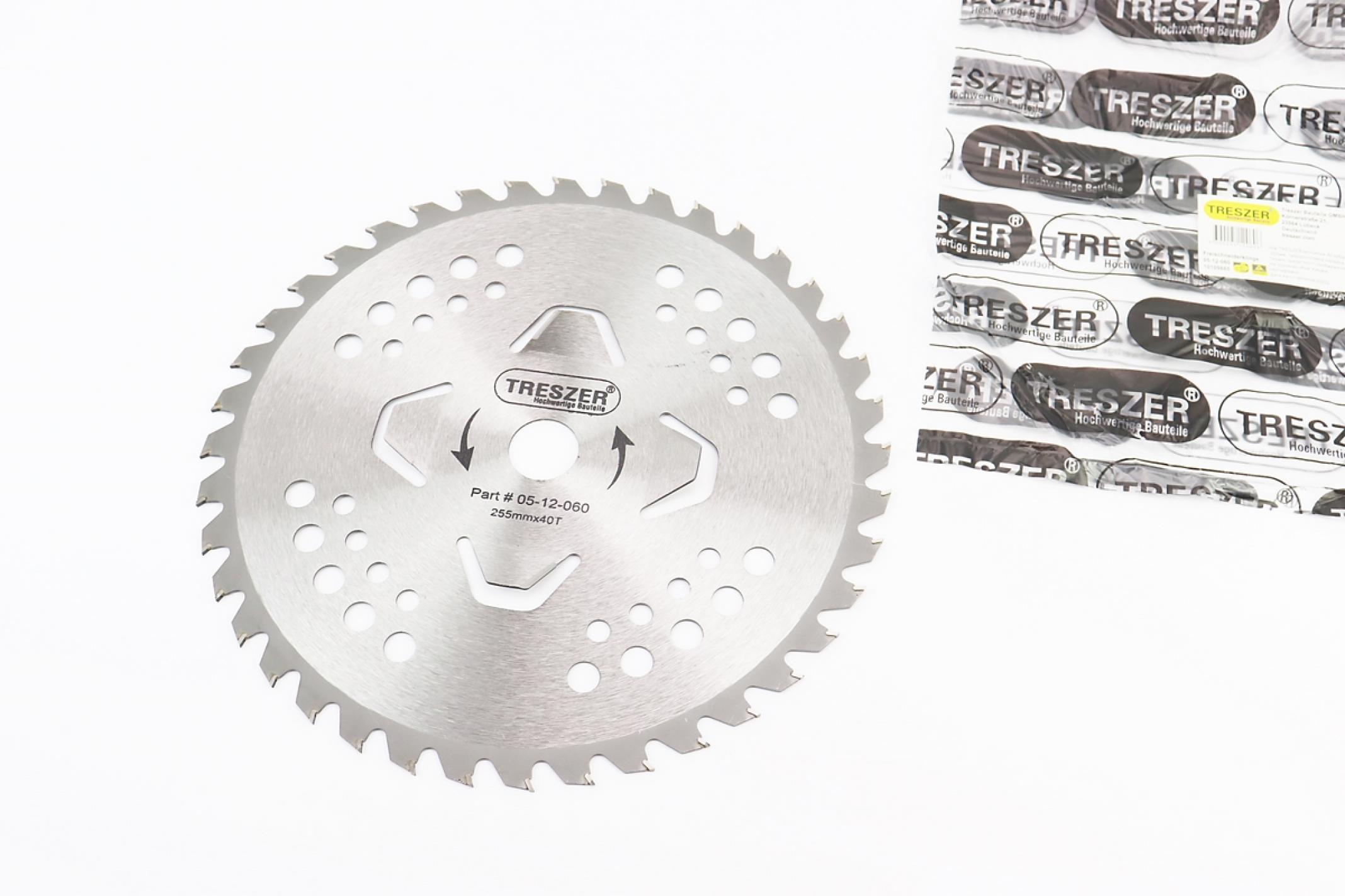 Нож мотокосы 40T (Ø255/25.4 mm) (победитовые зубья) с 4я подрезами KS
