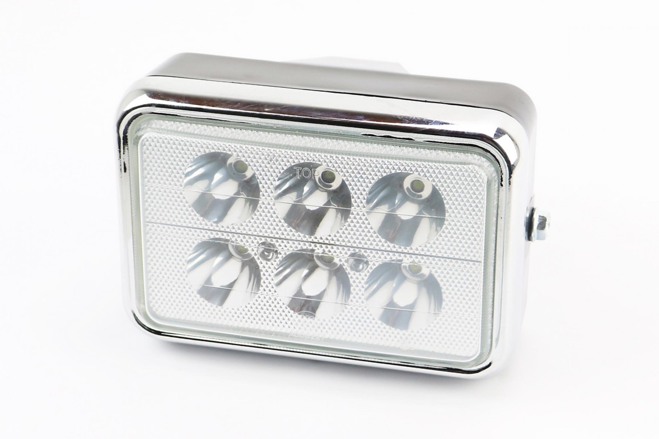 Фара (в сборе) 4T CB125, CG125 (квадратная, LED, 6 дидов, 18W) KS