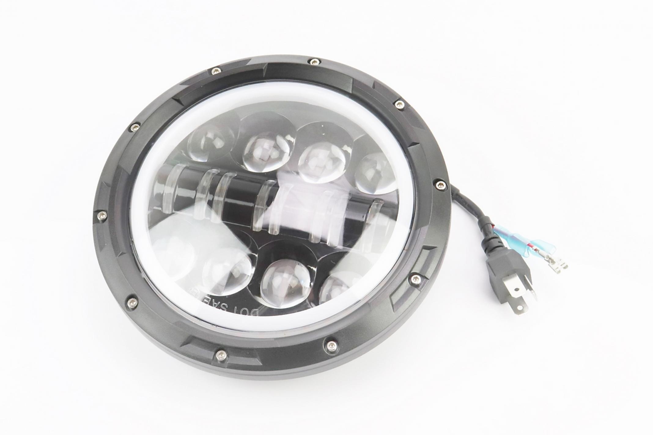 Вставка в фару с ободком ангельский глаз универсальная 16-LED, d-180mm, МОТО TUNING KS