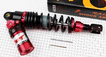 Амортизатор GY6, DIO ZX 325mm, d63мм (втулка 12мм / вилка 8мм) газовый регулир., черный KS