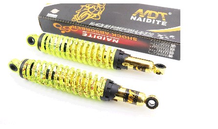 Амортизаторы (пара) Delta 345mm, регулируемые (лимонные +паутина) KOMATCU