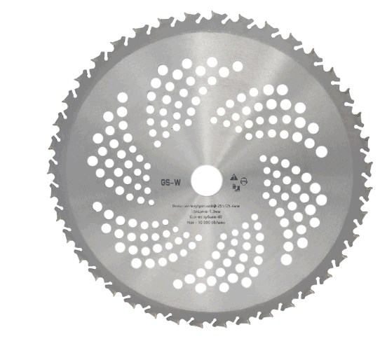 Нож мотокосы 40T (Ø255/25.4 mm) (победитовые зубья) противоударный KOSA