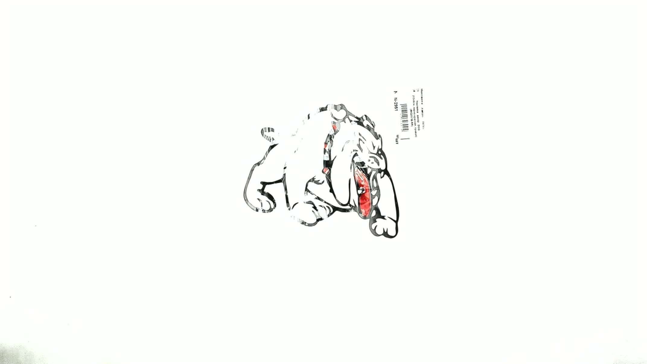 Наклейка декор DOG (12x9cм, черно-красная, правая) (#HQ007B-RR)