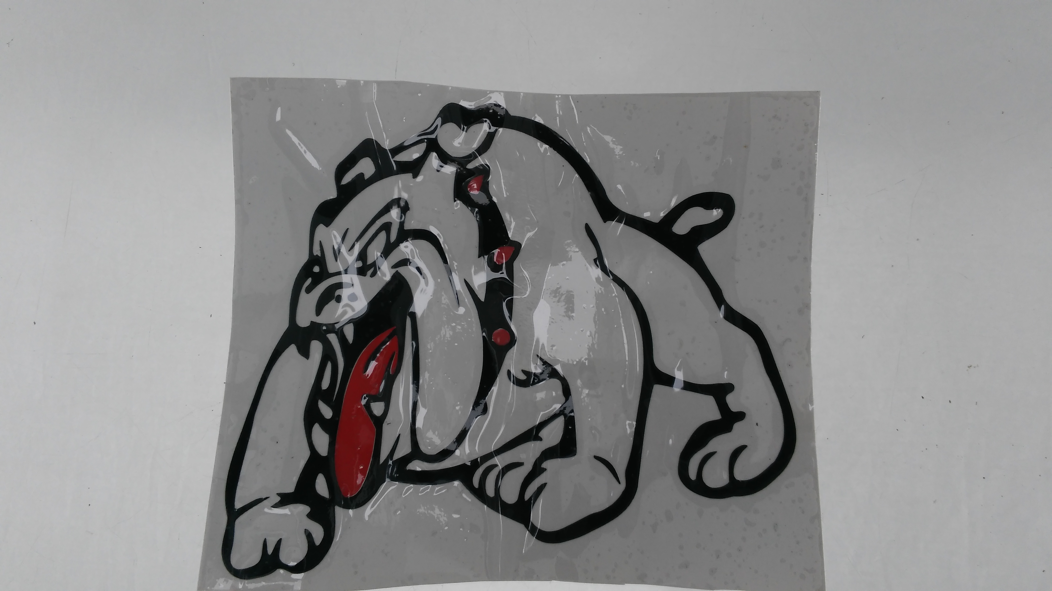 Наклейка декор DOG (12x9cм, черно-красная, левая) (#HQ007B-RL)