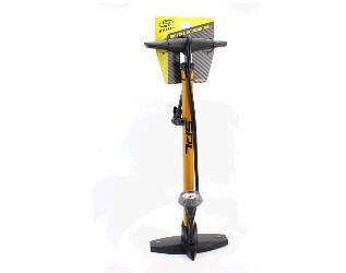 Насос ручной вело напольный с манометром 160 psi/11 bar, под штуцера SchraderPresta, жёлтый SPM-155P GM