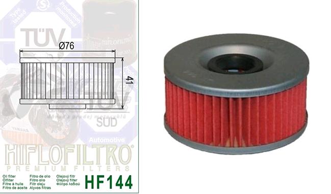 Фильтр масляный для Yamaha (Ø76, h-41) (HF 144, KY-A-049)
